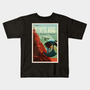 Mars tourism poster for Olympus Mons Kids T-Shirt